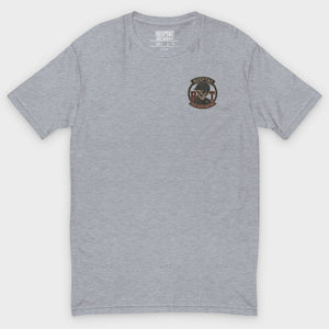 KEEP DEATH WAITING tee front, studio background