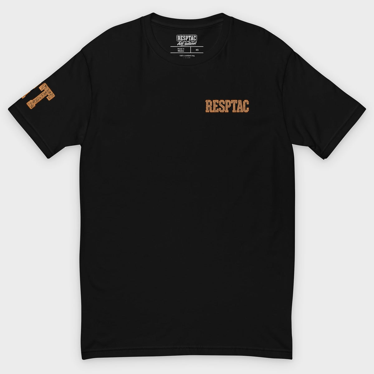 O2 BOOST tee front, studio background