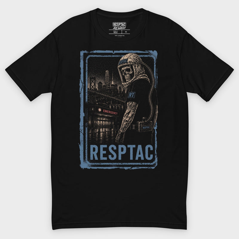 NIGHT OPS tee front, studio background