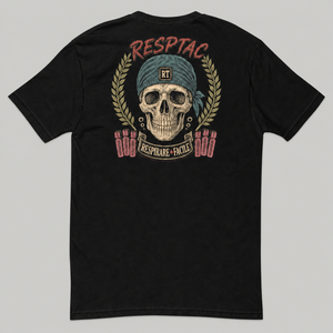 RESPIRARE FACILE TEE back, neutral gray studio background