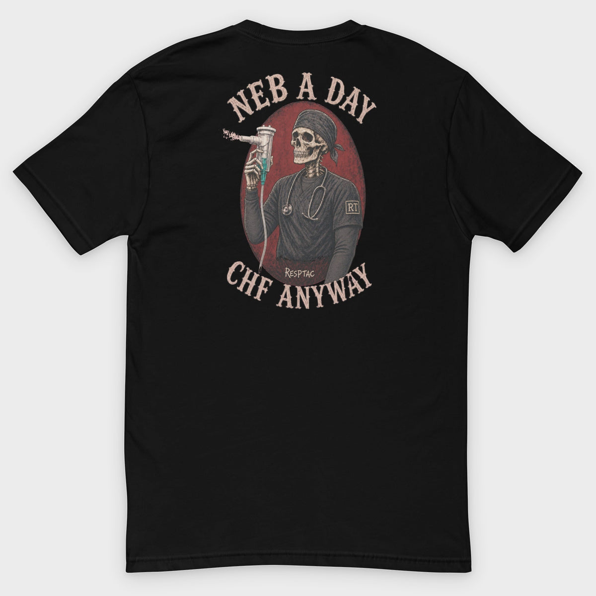 NEB A DAY tee back print, studio background